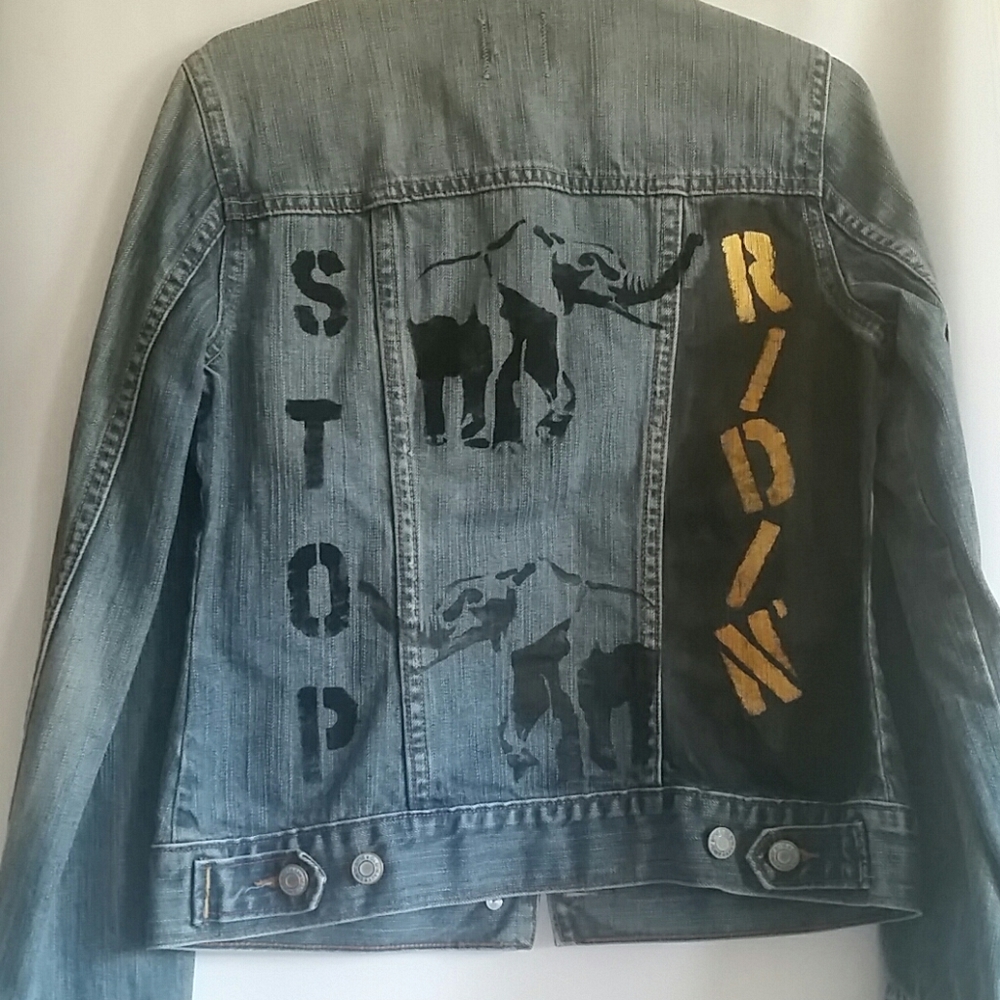 Denim Jacket. STOP RIDIN ELEPHANTS